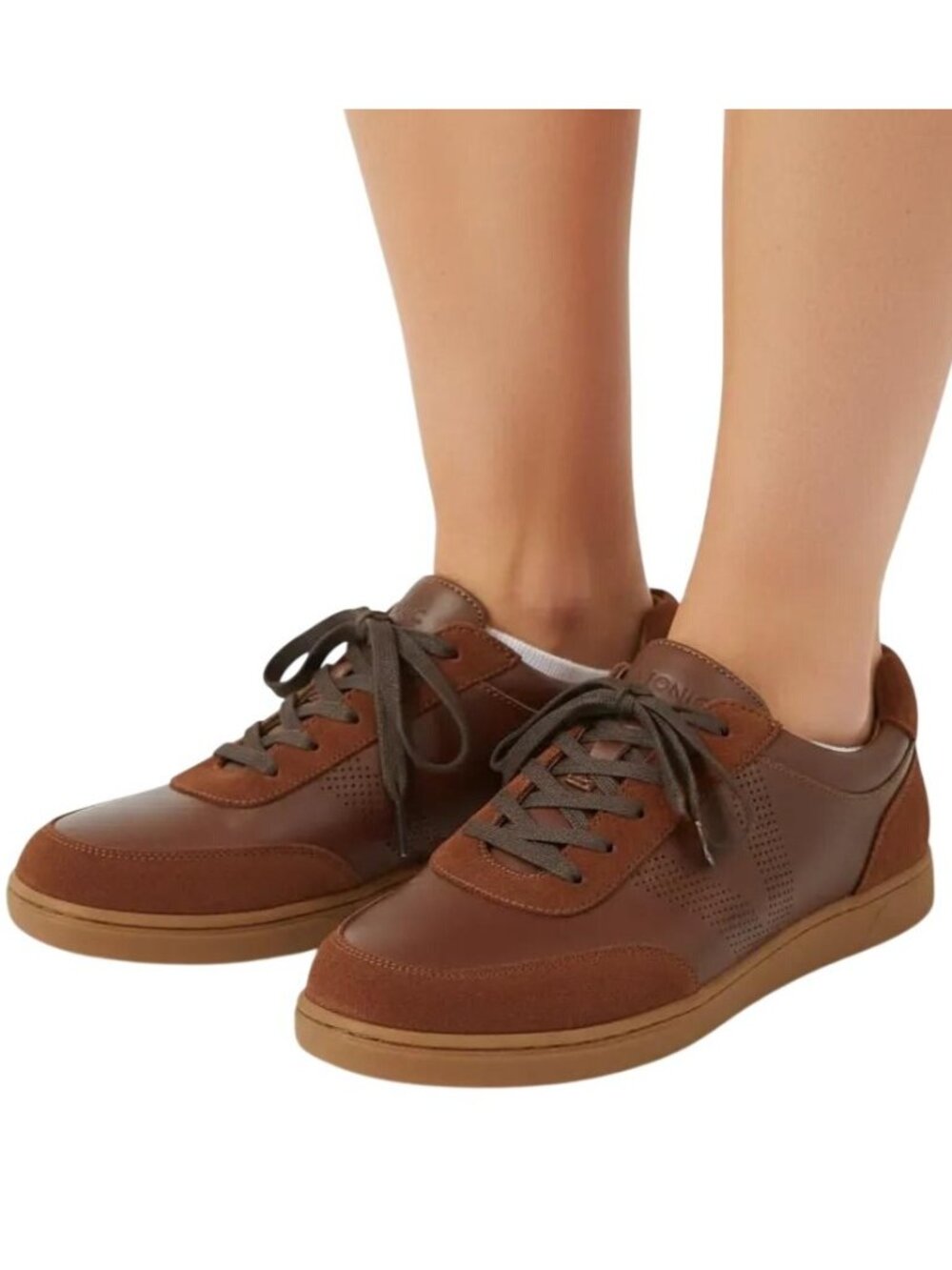 Vionic Men's Mott Brok Leather Orthotic Arch Support Walking Shoes Dark Brown 10